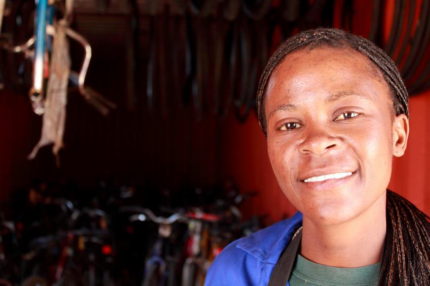 Sarah of the King's Daughters Bike Shop